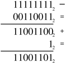 complemento alla base di 00110011_(2)